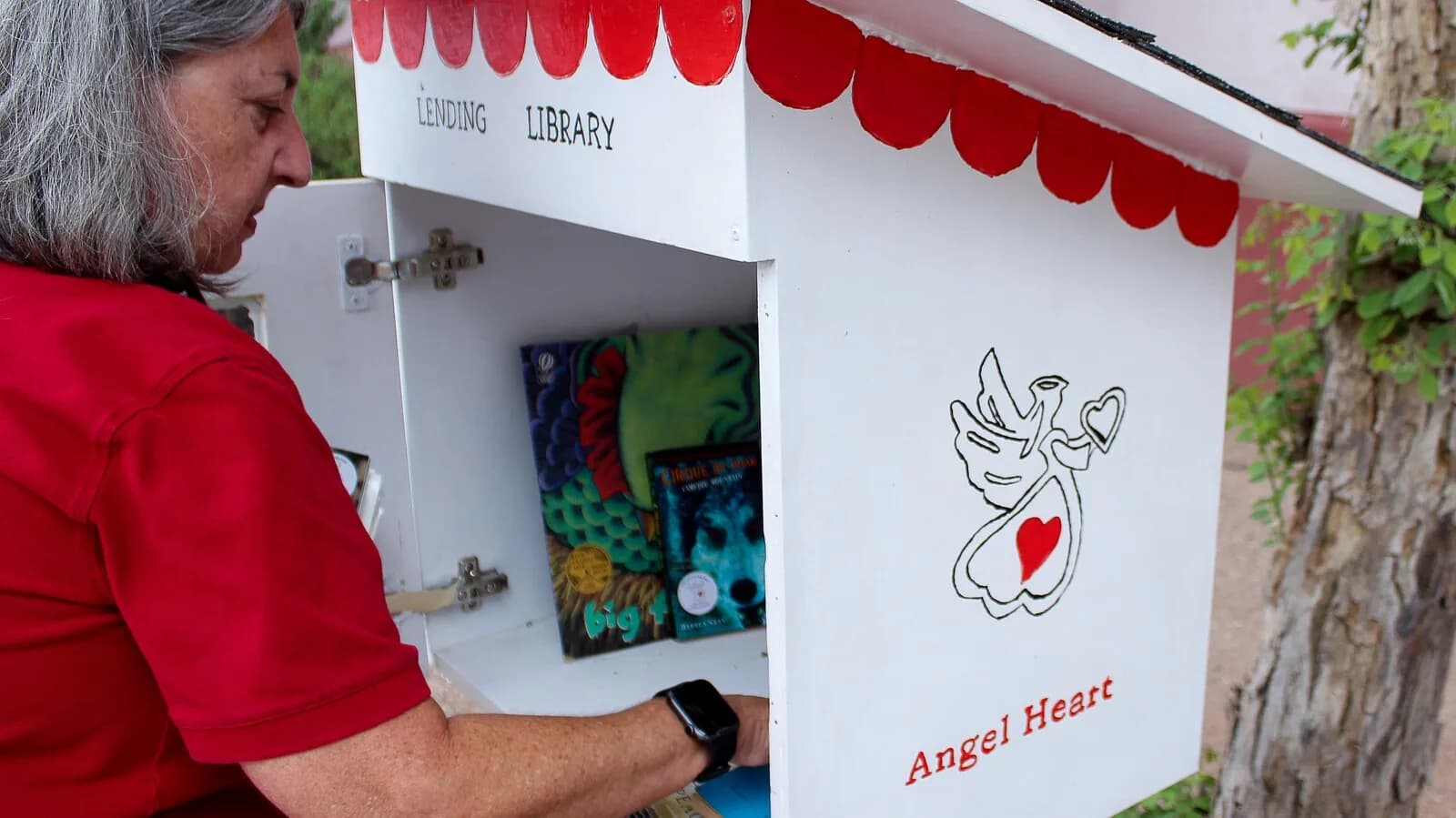 An Angel Heart Little Free Library in the neighborhood